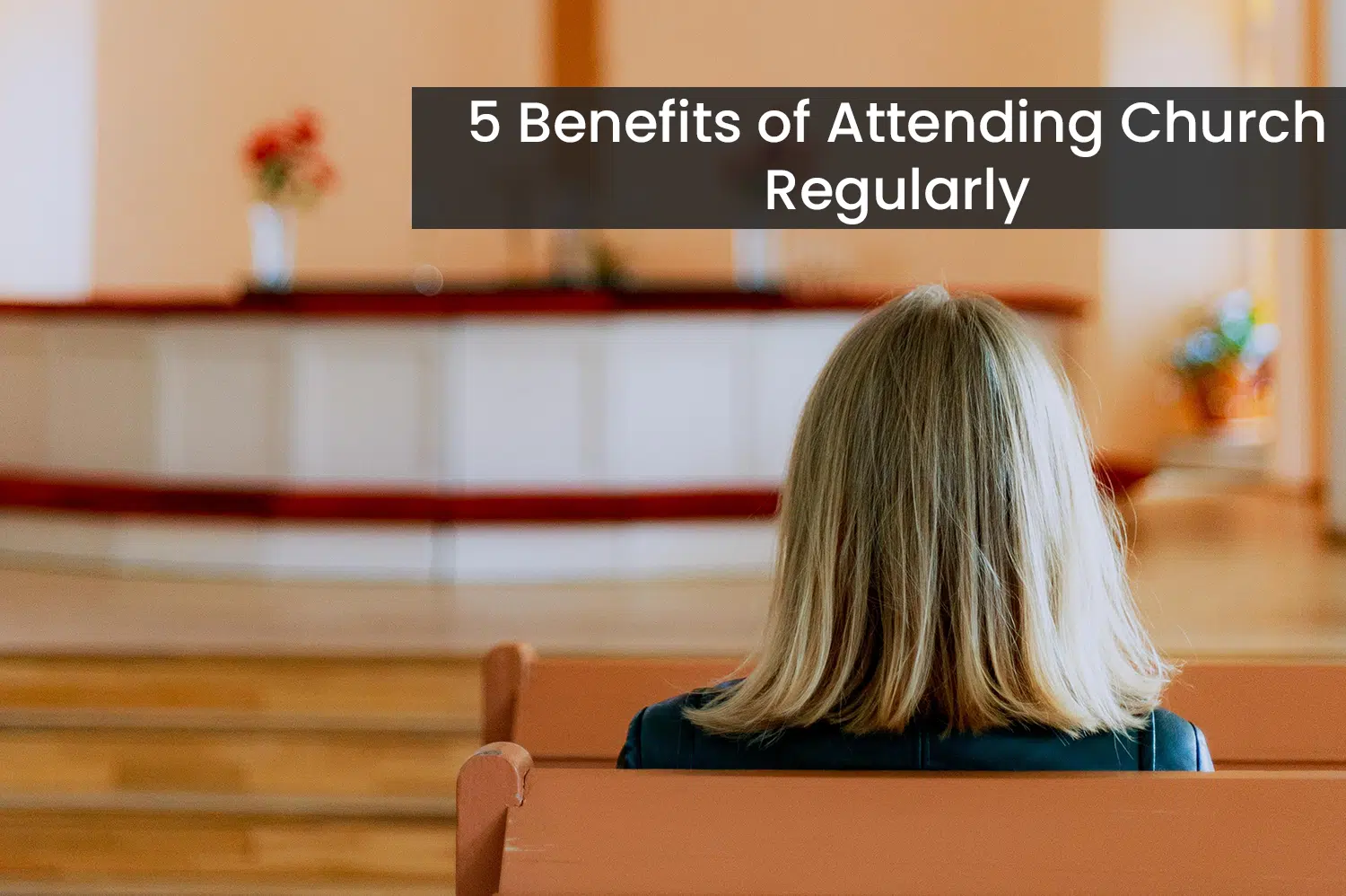 Anonymous blonde woman attending church regularly.